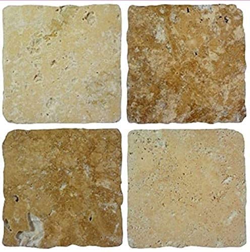 Pack of 10 Tile Stickers - Cream Brown Stone Effect Mosaic self Adhesive Wall Art Decor Tile transfers Bathroom backsplash Kitchen splashbacks Peel and Stick Cover