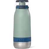 Ello Emma 14oz Vacuum Insulated Stainless Steel Kids Water Bottle with Straw and Built-in Carrying Handle and Leak-Proof Locking Lid for School Backpack, Lunchbox and Outdoor Sports