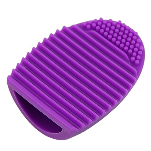 HeroNeo® Cleaning MakeUp Washing Brush Silica Glove Scrubber Board Cosmetic Clean Tools (Purple)