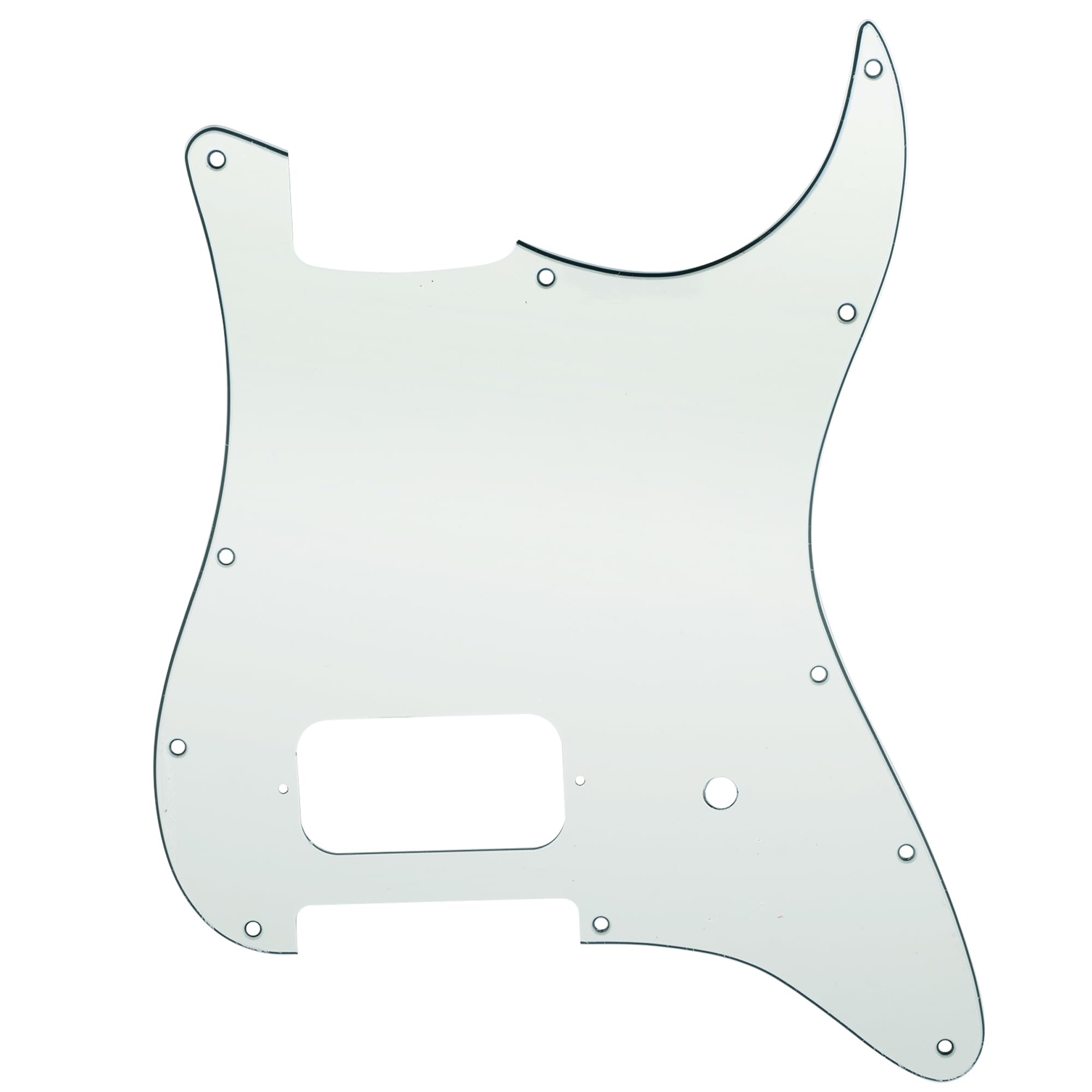 Musiclily Pro 11 Holes ST Strat Uncovered One Humbucker Guitar Pickguard Scratch Plate for American/Mexican Fender Tom Delonge Stratocaster Electric Guitar, 3ply Aged White