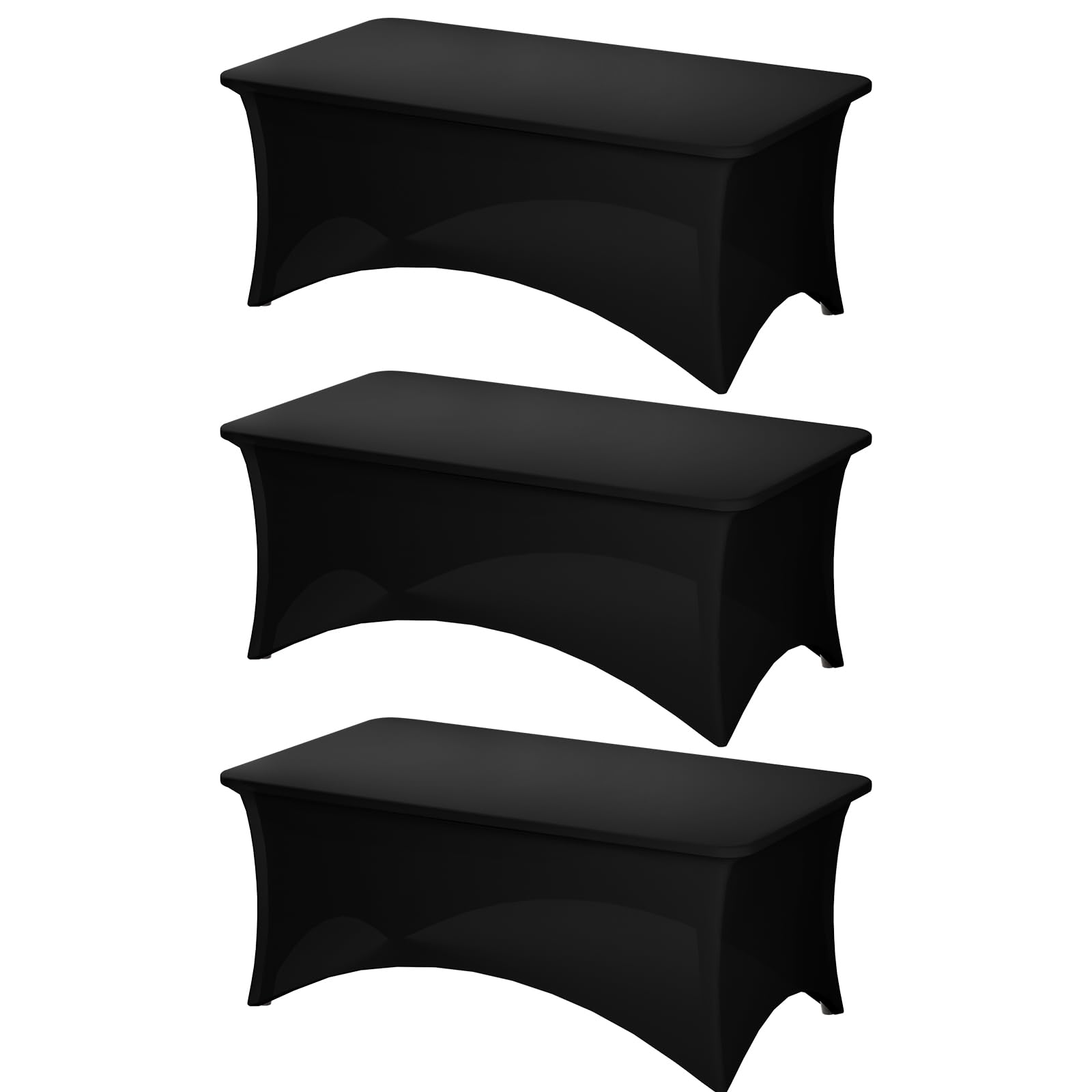 Fixwal 3 Pack Black Table Cloth for 6 Foot