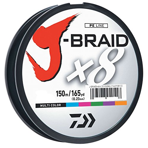 Daiwa J-BRAIDX8, Filler Spool, Multi-Color, Mono Dia.= 10lb.