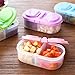 OUNONA Snack Containers 2compartment Food Storage: 4Pack Green Cover Food Containers Divided Snack Boxes Two Sections for Snacks On the Go for Work and Travel