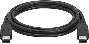 Cmple - 6FT FireWire Cable 6 Pin to 6 Pin Male to Male iLink DV Cable Firewire 400 IEEE 1394 Cord - 6 Feet Black