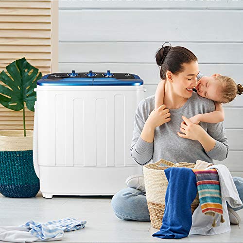 HOMHUM Portable Mini Compact Twin Tub Washing Machine w/Wash and Spin