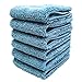 POLYTE Premium Lint Free Microfiber Washcloth Face Towel, 13 x 13 in, Set of 6 (Blue)