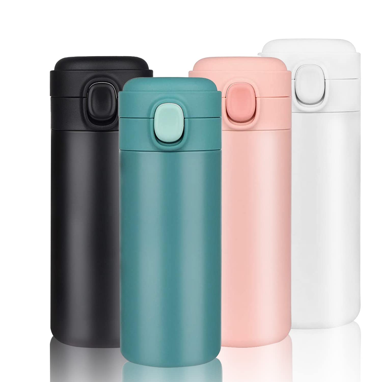 YINJAM 350ml Travel Mug Reusable Coffee Cup Insulated Thermal Mug Stainless Steel Leakproof Flask Tumbler for Hot Cold Drinks (Blue)