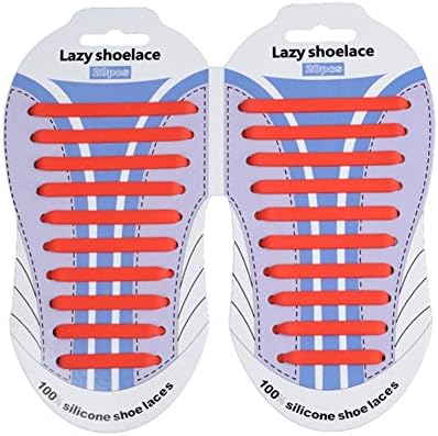 GUBANG No Tie Shoelaces for Kids&amp;Adults,Sports Fan Shoelaces,Waterproof Elastic Silicone Running Shoe Laces with Multicolor for Sneaker Boots Board Shoes and Casual Shoes(red)