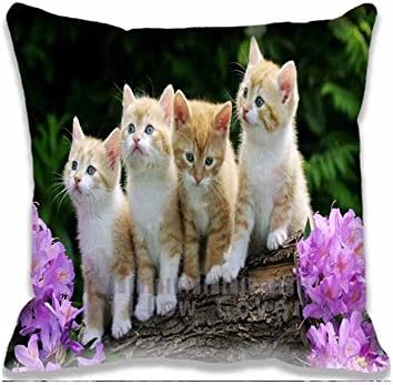Cotton Polyester Pillowcase 18x18inch Twin Sides,Many Baby Cats Pillow Case Coushion Cover Protector Decorative for Home Hotel Couch Bed