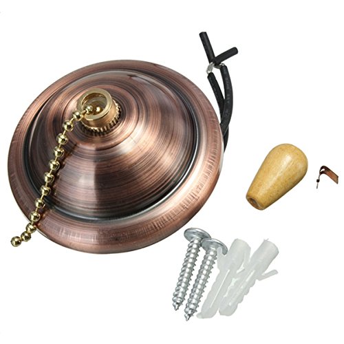 MASUNN Universal Colorful Ceiling Fan Light Wall light Pull Chain Switch AC 3A/125-250V-Red Bronze