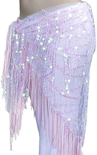 Hot Sale !! LLNONG-Women Belly Dance Hip Scarf Wrap Waistband Belt Skirt Coin Sequin Dancewear
