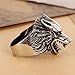 Stainless Steel Roaring Wolf Werewolf Head Mens Ring Silver Vintage