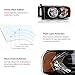 VIPMOTOZ Black Housing OE-Style Headlight Headlamp Assembly For 2002-2005 Compatible with Dodge RAM 1500 2500 3500 Pickup Truck, Driver & Passenger Side