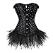 Kranchungel Women's Gothic Corset Skirt Set Moulin Rouge Dancer Fancy Clubwear