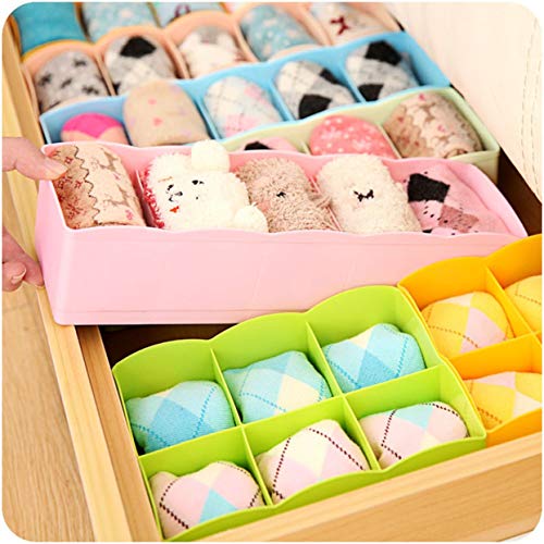 Huldaqueen Five Grids Multi-Function Underwear Socks Tiny Things Storage Box Plastic Finishing Box Drawer Desk Bed Cabinet - Thumbnail 5