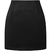 Kinghua Womens Wool Plaid Mini Skirt Fall Winter High Waisted Bodycon Pencil Skirt