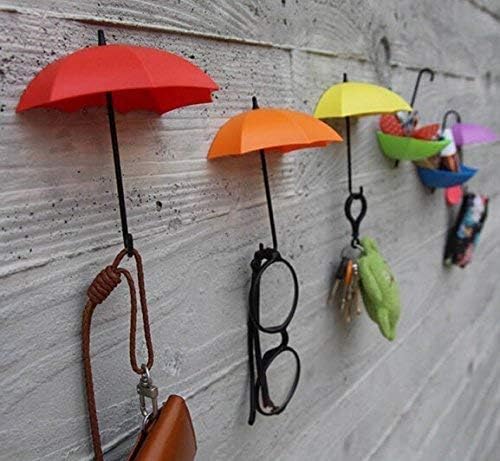 Success Stationery™ Colorful Umbrella Key Holder for Wall 6 pcs Key Stand Keychain Holder Key Organizer Hat Jewelry and Other Small Items Wall Multipurpose Holder Hanger Hooks