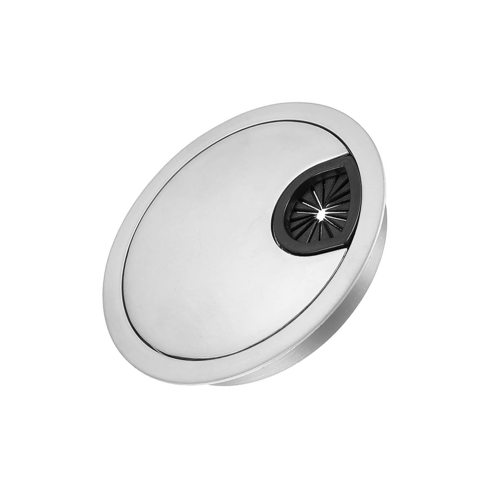 METALLIXITY Cable Cord Grommet (80mm/3.15") 1Pcs, Zinc Alloy Round Cable Hole Cover Wire Organizer - for Home Desk Cable Wire Management, Silver Tone