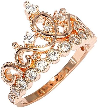 Guliette Verona Silver Princess Crown Ring (Rose Gold Plated) (11)
