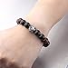 Top Plaza Mens King of Dragon Carved Tiger Eye Stone Buddha Mala Link Beaded Bracelet 6.8