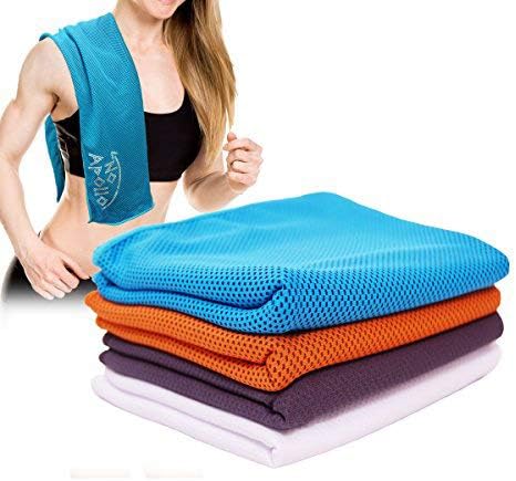 NoApollo [ 4 Pack Cooling Towel (40"x12") - Sports, Gym, Fitness, Running, Hiking, Yoga, Travel, Camping, Workout, More - Soft Breathable Instant Cooling Ice Towel