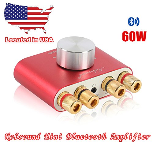 NobsoundÂ® Hifi Mini Bluetooth Stereo Power Amplifier 2.0 Channel 30W*2 / Headphone Amplifier / Wireless Audio Receiver / PC Sound Card fit for sound system_ (Red)