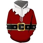 Hisayhe Mens Santa Claus Funny Sweatshirt Christmas 3D Novelty Fashion Pullover Hoodies