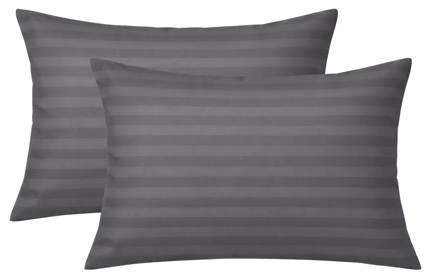 Moonlight Bedding Pillow cases 2 pack - Grey Stripe 50x75cm Luxury Pillowcase 100% Microfiber Hotel Quality Pillow Cover - Super Soft and Breathable Pillow Case