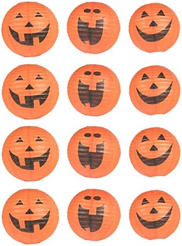 Halloween Party Decorative Paper Lanterns with Jack O Lantern Faces! 12” is the Perfect Size for Halloween Lanterns! Get More Than One Bulk Paper Lantern in Each Set! Multi-Pack of 12