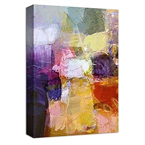 Canvas Wall Art Abstract Ink Collage Design Painting Artwork for Home Prints Framed - 12x18 inches