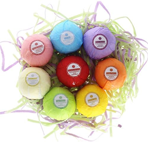 8 Bath Bombs Gift Set USA. All-Natural Fresh Ingredients Handmade. Specially tailored essential oil formula, so that your skin get effectively soothing! - Birthday - Valentine - Mothers Day Best Kits.