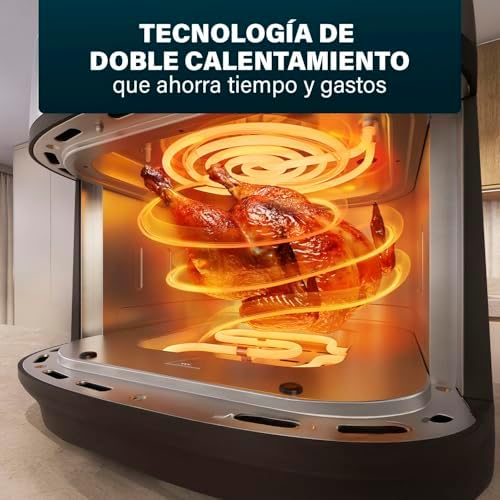 Fritadeira de ar de dupla temperatura 8L XXL, fritadeira de ar com elemento de aquecimento duplo para cozedura mais rápida e resultados crocantes, 15 em 1, sem BPA e PFAS, 2000 W, 182280