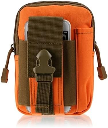 12 Patterns Outdoor Waterproof Tactical Pouch Camping Military Army Bag Utility Gadget Belt Waist Bag with Cell Phone Holder (Orange)