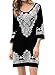 levaca Womens Dress 3/4 Sleeve Heart Printing Slim Fit Casual Dress Black M