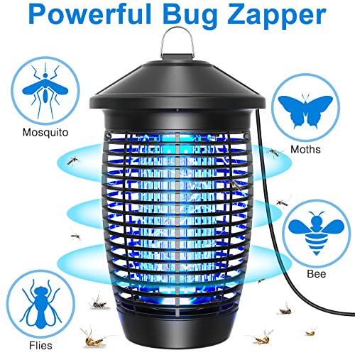 PALONE Bug Zapper Lamp 4500V 20W Light Electric Shock Pest, Electronic Bug Zapper Electric Shock Pest, Plug-in Bulbs Used in Homes,Gardens, Suitable for Indoor and Outdoor Waterproof
