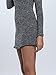 Persun Women Grey V Neck Long Sleeve Bodycon Mini Sweater Dress Top, Grey, Small