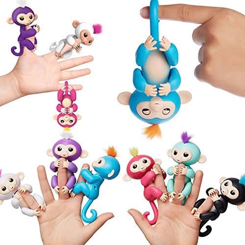 2017 New MK58 Fingerlings Interactive Baby Monkeys Smart Colorful Fingers Llings Smart Induction Christmas Gift For Kids Blue Colors