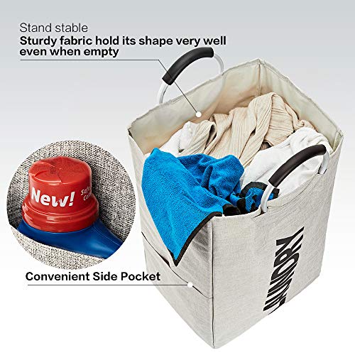 HOMEST Single Laundry Hamper with Handle, SelfStanding Modern Laundry