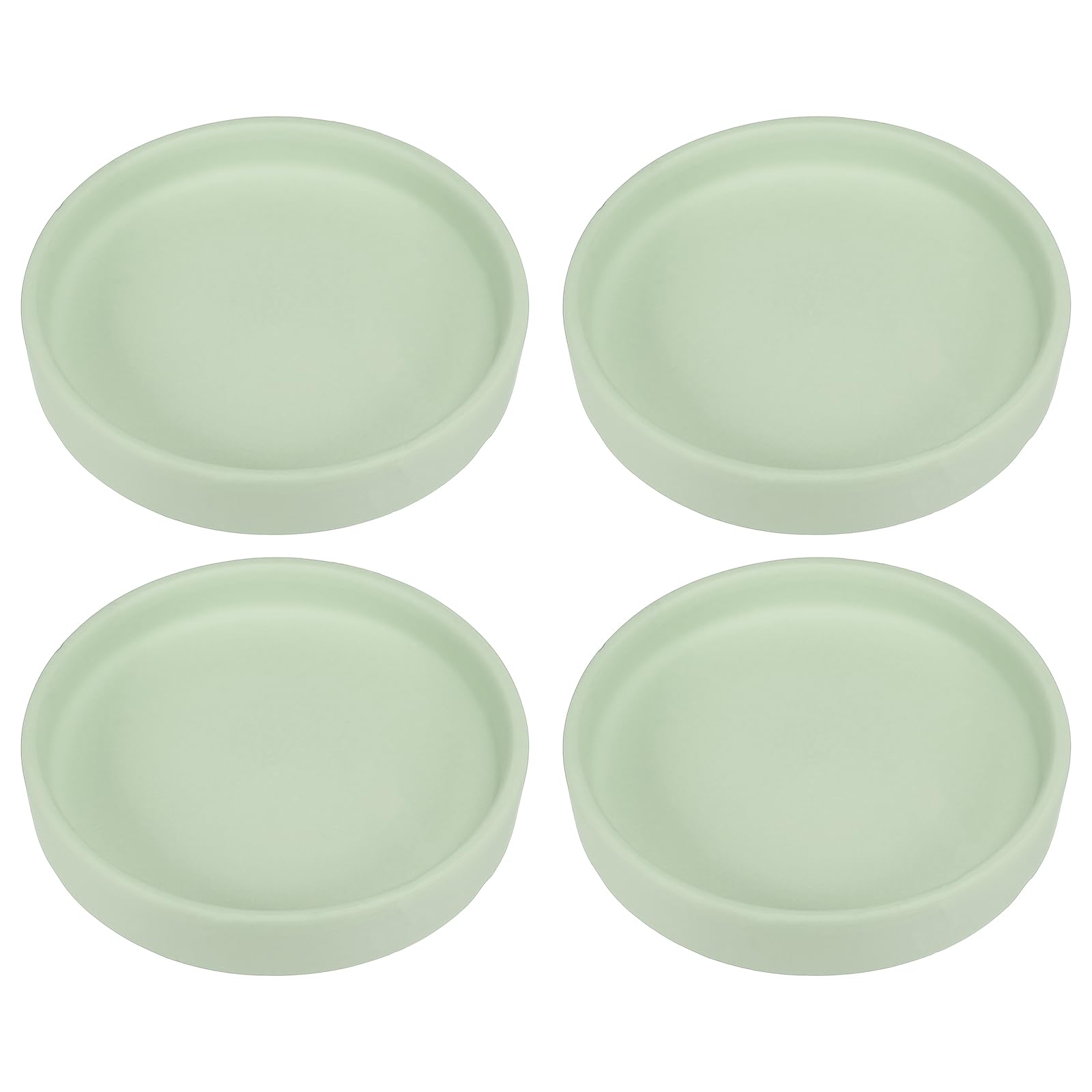 PATIKIL 4.5 Inch Round Ceramic Plant Saucer, 4 Pack Plant Saucer Tray Flower Planter Drip Tray for Indoors Outdoors Patio Balcony, Mint Green