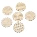 Souarts Beige Wood Flower Shape Small Circle Blanks Pendant for Counted Cross Stitch Kit 44.5mmx45.5mm Pack of 10pcs