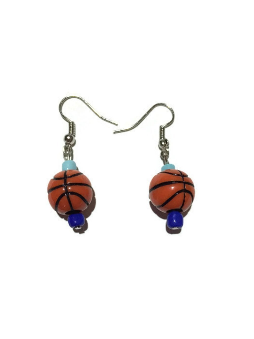 Custom Team Color Basketball Earrings Handmade