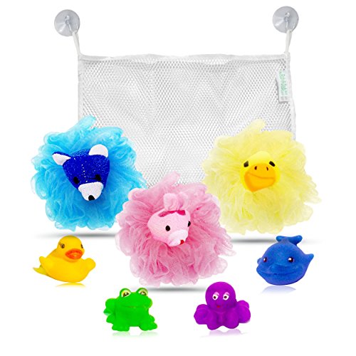 My Rub-A-Dub Bath Caddy Baby Bath Toys Organizer Bundle, Set of 9