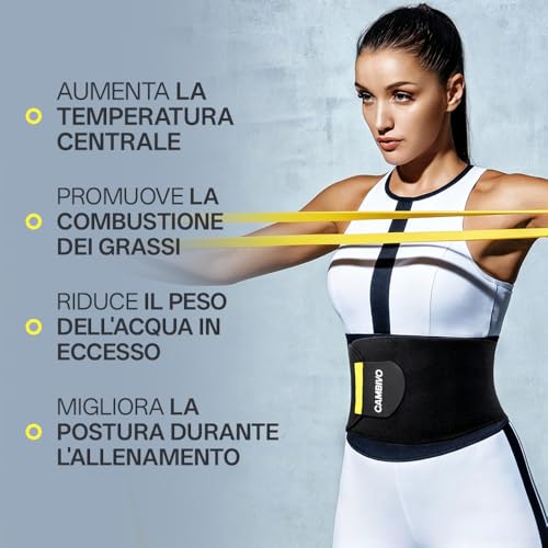CAMBIVO Abdominal Slimming, Lumbar Band for Men Women, Adjustable Back Support, Waist Trainer, Lumbar Belt for Flat Belly, Running, Gym, Cycling