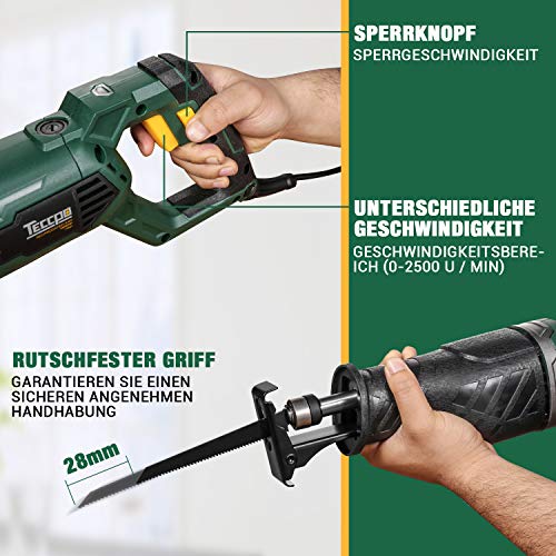 Säbelsäge, Universalsäge(1050 Watt, inkl. 2 x Säbelsägeblatt für Holz, 1x Säbelsägeblatt für Metall, Schnitthub 28 mm… – Bild 7