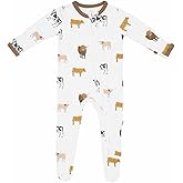 KYTE BABY Unisex Zipper Closure Footies, Rayon Made From Bamboo, 0-24 Months