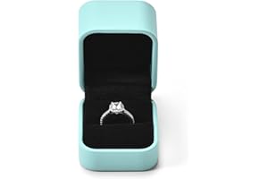 Papten Leather Ring Gift Box Velvet Interior Wedding Ring Box Jewelry Gift Box for Birthday, Proposal, Engagement,Wedding, Va