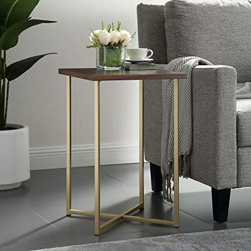 Walker Edison Modern Square Side End Accent Table Living Room Living