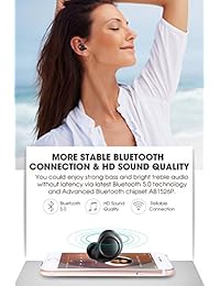 Auriculares inalámbricos Dudios Zeus TWS Bluetooth 5.0 Mini Auriculares deportivos in ear IPX5 (Micrófono integrado, 3,5 horas de tiempo de música, 500 mAh funda recargable y conexión de fiabilidad)