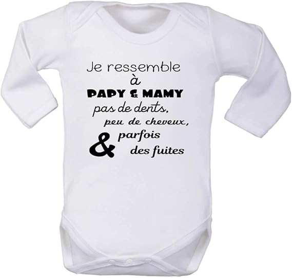 Manches Longues Message Humour Papi Et Mamie Pressions A L Entrejambe Brassiere Bebe Body Enfant Fille Et Garcon Bodys Et Combinaisons Vetements Dwteam In