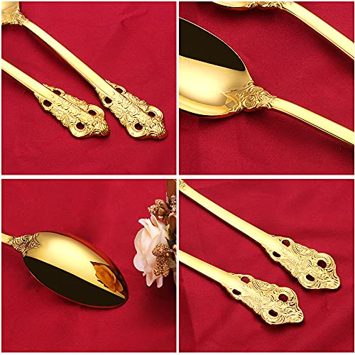 TD HOME Mirror Polished Gold Dinner Spoons, 6 Pieces Stainless Steel Spoons for Home,Kitchen,Restaurant,Hotel, Set for 6 - Image 5